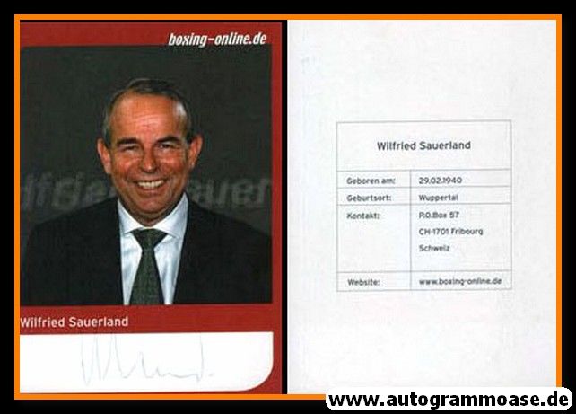 Autogramm Boxen | Wilfried SAUERLAND | 2000er (Portrait Color) Boxing-Online
