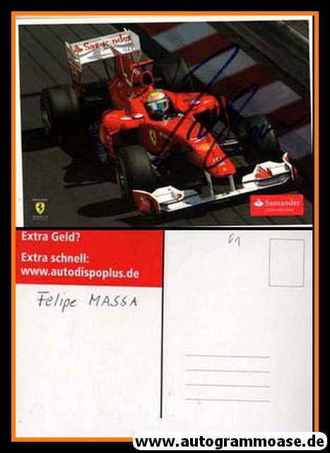 Autogramm Formel 1 | Felipe MASSA | 2010er (Rennszene Color) Ferrari