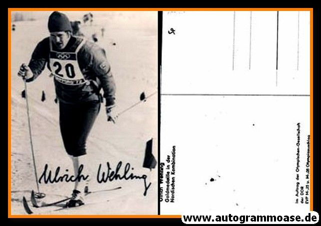 Autogramm Nordische Kombination | Ulrich WEHLING | 1972 Druck (Portrait SW) Olympia