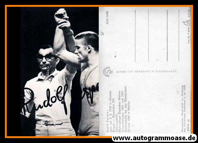 Autogramm Ringen | Rudolf VESPER | 1968 Druck (Portrait SW) Olympia