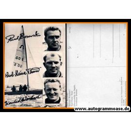 Autogramme Segeln | DRACHENKLASSE DDR | 1972 Druck (Portrait SW) Olympia