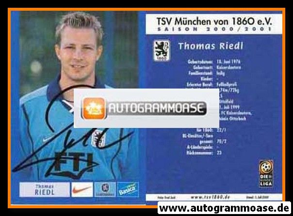 Autogramm Fussball | TSV 1860 München | 2000 | Thomas RIEDL
