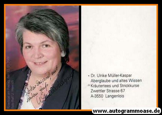 Autogramm Literatur | Ulrike MÜLLER-KASPAR | 2010er (Portrait Color)