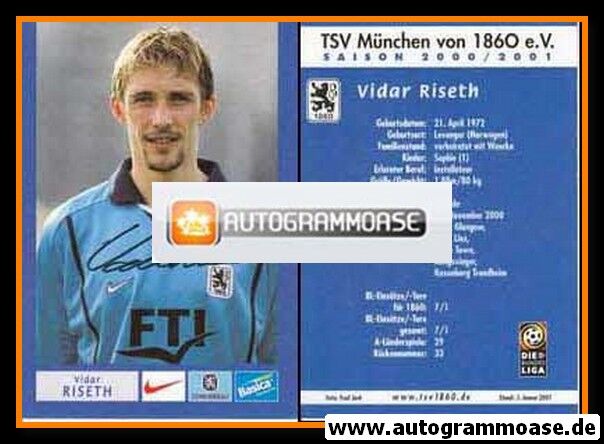 Autogramm Fussball | TSV 1860 München | 2000 | Vidar RISETH