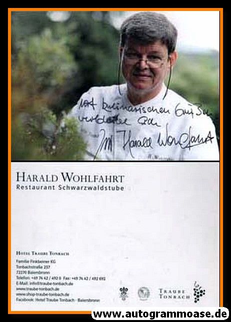 Autogramm Koch | Harald WOHLFAHRT | 2010er (Schwarzwaldstube)