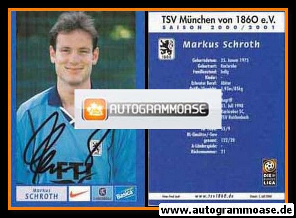Autogramm Fussball | TSV 1860 München | 2000 | Markus SCHROTH