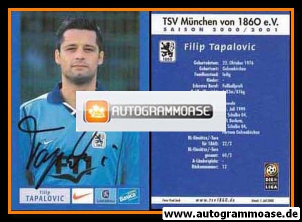 Autogramm Fussball | TSV 1860 München | 2000 | Filip TAPALOVIC