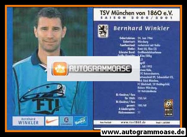 Autogramm Fussball | TSV 1860 München | 2000 | Bernhard WINKLER
