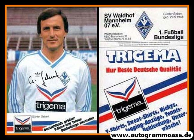 Autogramm Fussball | SV Waldhof Mannheim | 1986 Druck | Günter SEBERT