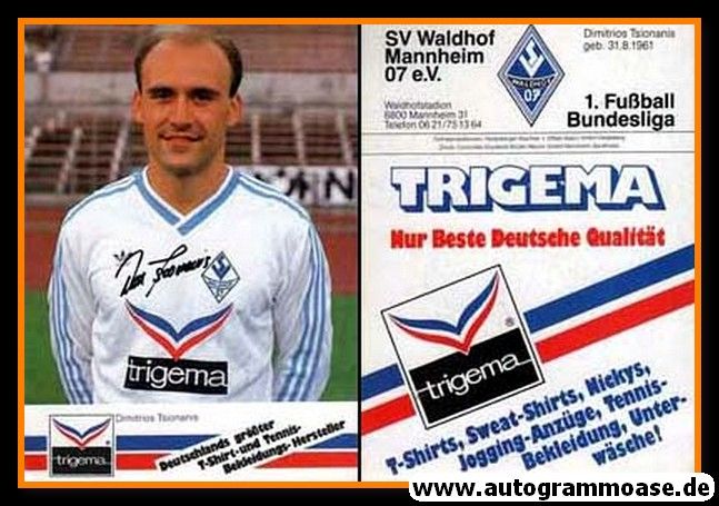 Autogramm Fussball | SV Waldhof Mannheim | 1986 Druck | Dimitrios TSIONANIS