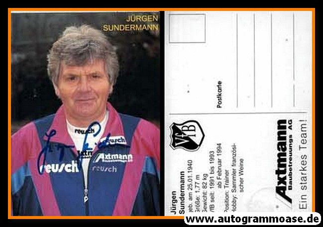 Autogramm Fussball | VfB Leipzig | 1993 | Jürgen SUNDERMANN 