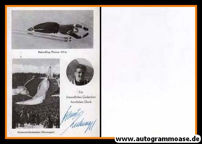 Autogramm Skispringen | Helmut RECKNAGEL | 1960er (Collage SW)