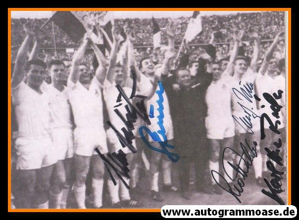 Mannschaftsfoto Fussball | 1. FC Köln | 1962 + 5 AG (Müller, Schäfer, Sturm, Thielen, Wilden)