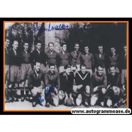 Mannschaftsfoto Fussball | 1. FC Kaiserslautern | 1953 + 5 AG (Eckel, Fuchs, Hölz, Sokoll, O.Walter)