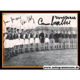 Mannschaftsfoto Fussball | 1. FC Kaiserslautern | 1950er + 4 AG (Eckel, Hölz, Scheffler, O.Walter) Schweinfurt