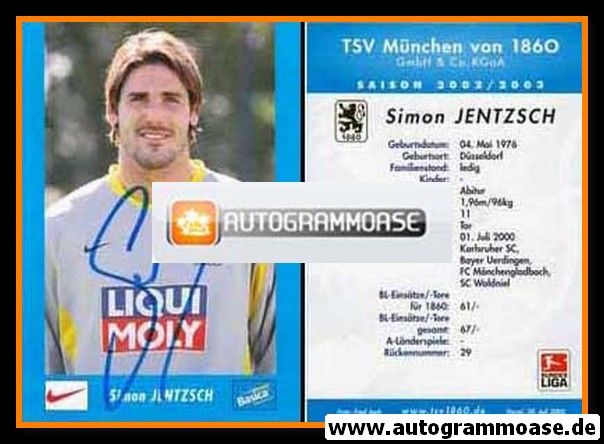 Autogramm Fussball | TSV 1860 München | 2002 | Simon JENTZSCH