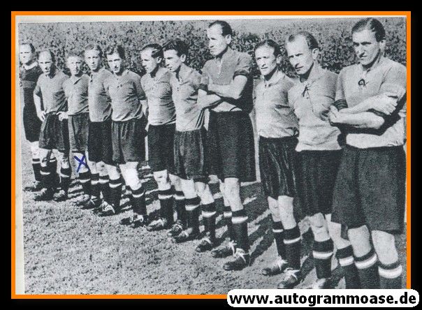 Mannschaftsfoto Fussball | 1. FC Nürnberg | 1948 + 2 AG (Bergner, Schober)