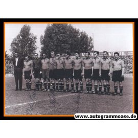 Mannschaftsfoto Fussball | 1. FC Nürnberg | 1956 + 3 AG (Schaffer, Schmid, Schober)
