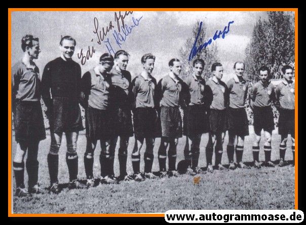 Mannschaftsfoto Fussball | 1. FC Nürnberg | 1952 + 3 AG (Kallenborn, Mirsberger, Schaffer)