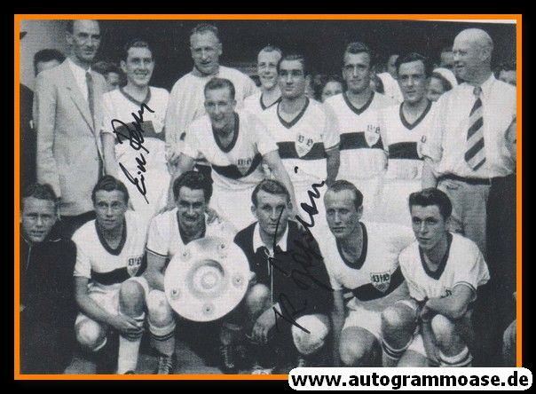 Mannschaftsfoto Fussball | VfB Stuttgart | 1952 + 2 AG (BÖGELEIN + RETTER) Südmeister 3