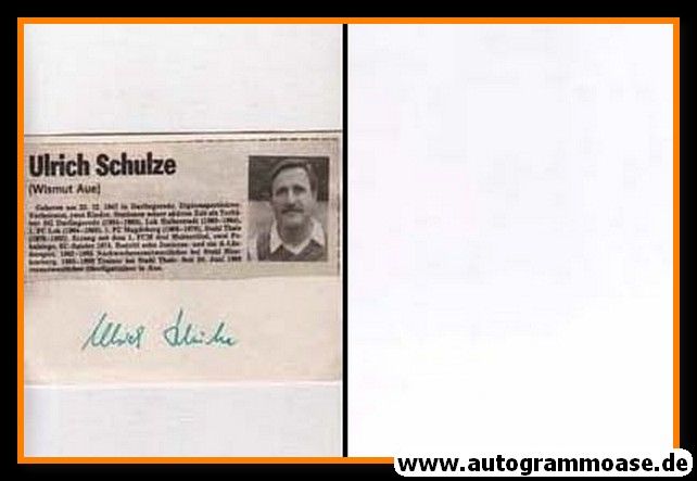 Autogramm Fussball | FC Erzgebirge Aue | 1980er | Ulrich SCHULZE (Autograph SW)