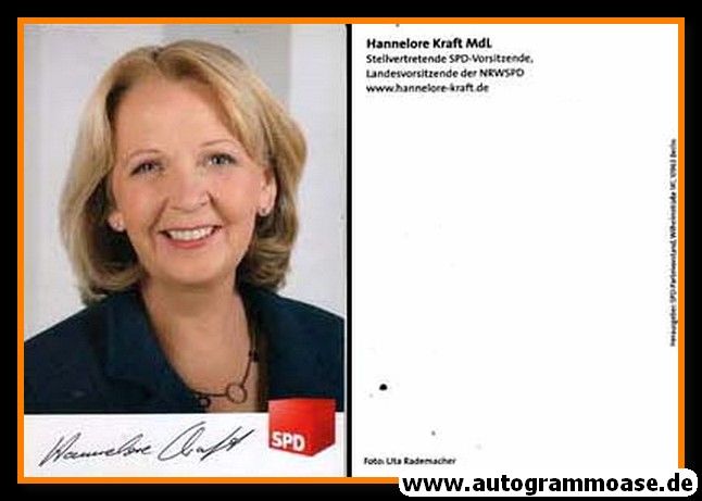 Autogramm Politik | SPD | Hannelore KRAFT | 2000er (Portrait Color) 34