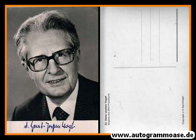 Autogramm Politik | SPD | Hans-Jochen VOGEL | 1970er Druck (Portrait SW) Darchinger