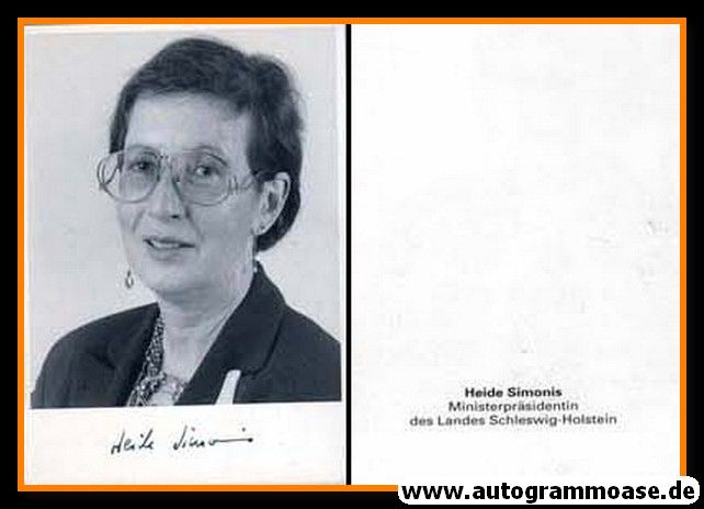 Autogramm Politik | SPD | Heide SIMONIS | 1990er (Portrait SW) 2