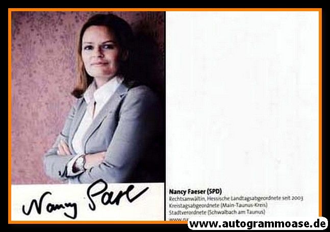 Autogramm Politik | SPD | Nancy FAESER | 2010er (Portrait Color)