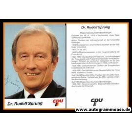 Autogramm Politik | CDU | Rudolf SPRUNG | 1980er (Portrait Color)