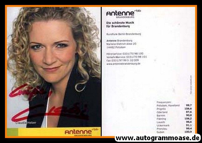 Autogramm Radio | RBB | Claudia HEBER | 2000er (Portrait Color)