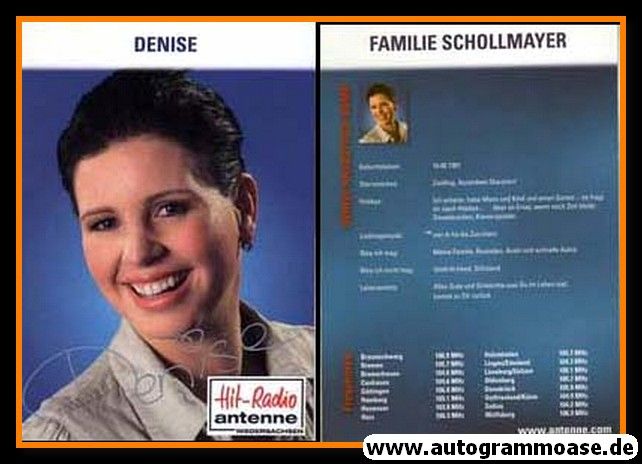 Autogramm Radio | Antenne Niedersachsen | Denise HAARSTRICK-RUMP | 2000er "Familie Schollmayer"