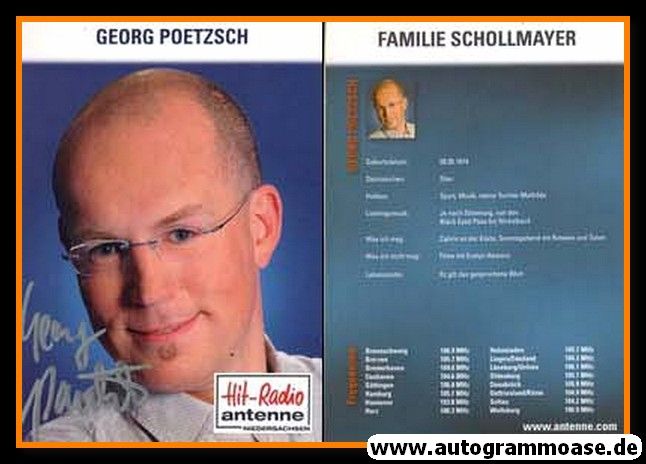 Autogramm Radio | Antenne Niedersachsen | Georg POETZSCH | 2000er "Familie Schollmayer"