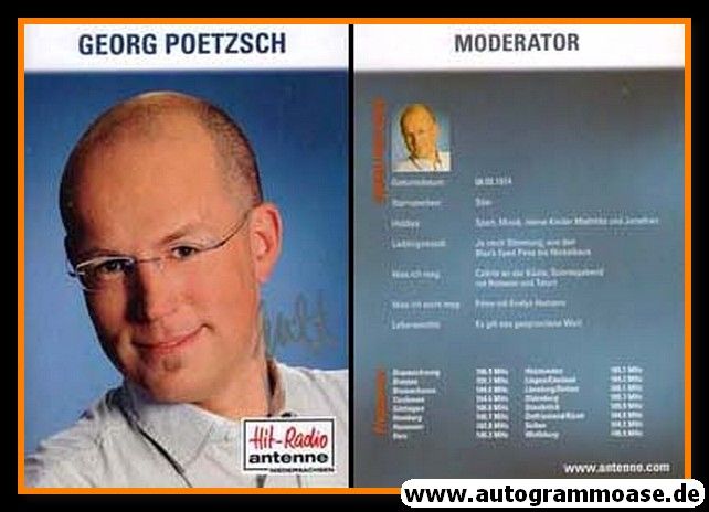 Autogramm Radio | Antenne Niedersachsen | Georg POETZSCH | 2000er (Portrait Color)