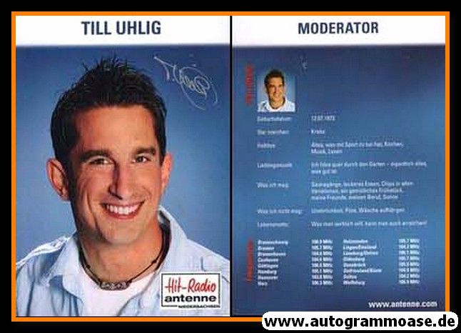 Autogramm Radio | Antenne Niedersachsen | Till UHLIG | 2000er (Portrait Color)