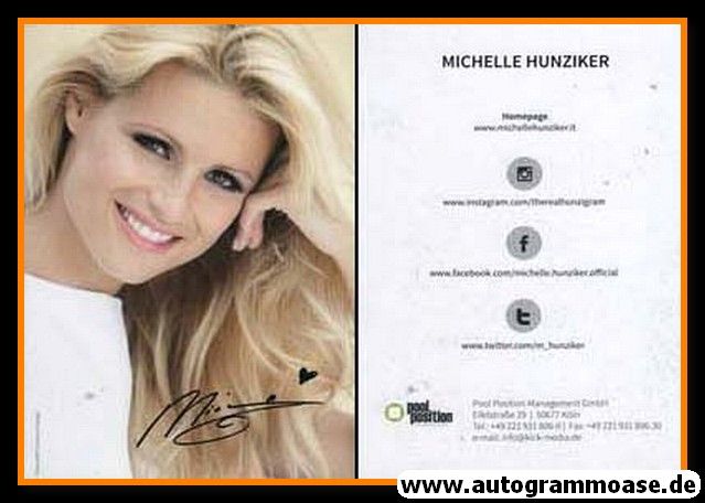 Autogramm Celebrity | Michelle HUNZIKER | 2010er (Portrait Color) Pool Position