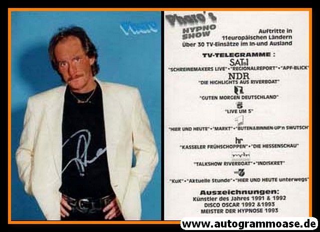 Autogramm Magie | PHARO (Martin Bolze) | 1990er (Portrait Color) Hypno Show