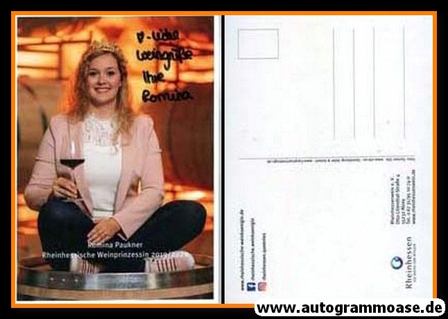 Autogramm Weinprinzessin | Romina PAUKNER | 2019 (Rheinhessen)