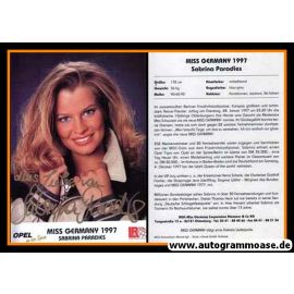 Autogramm Model | Sabrina PARADIES | 1997 (Portrait Color) Miss Germany