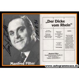 Autogramm Karneval | Manfred FILTER | 1980er "Der Dicke Vom Rhein" 2