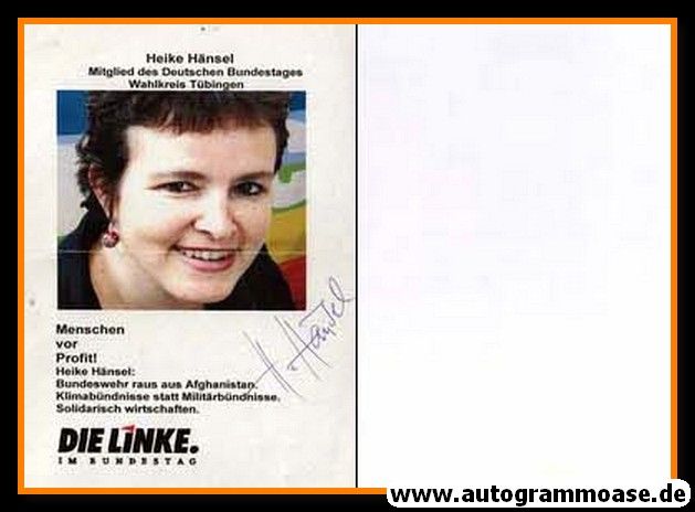 Autogramm Politik | LINKE | Heike HÄNSEL | 2000er (Portrait Color)