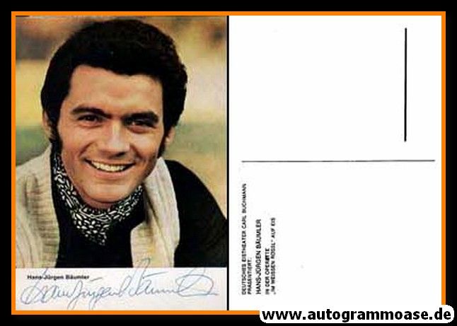 Autogramm Schauspieler | Hans-Jürgen BÄUMLER | 1970er "Im Weissen Rössl"