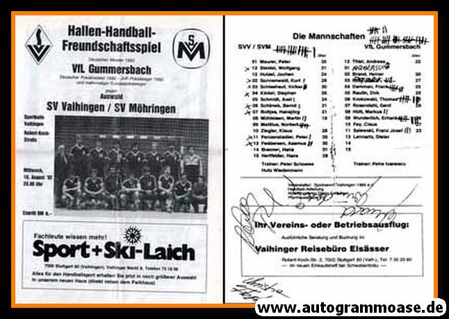 Autogramme Handball | VfL Gummersbach | 1982 (Programmheft) + 3 AG
