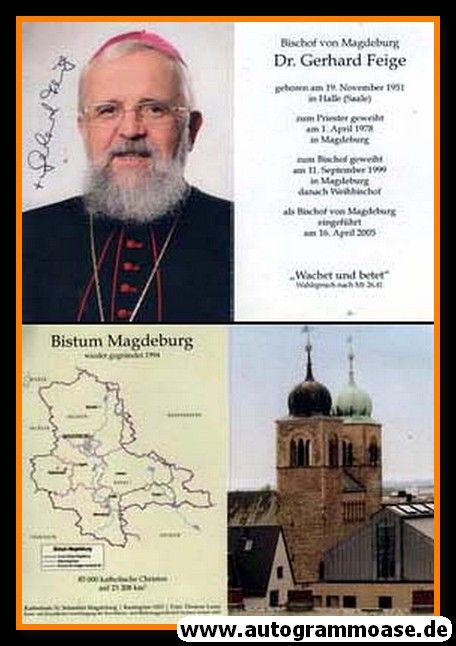 Autogramm Religion | Gerhard FEIGE | 2010er (Bischof Magdeburg) 2