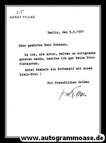 Brief Literatur | Horst PILLAU (1972)