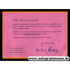 Autogramm Fussball | 1962 Druck | Karl-Heinz SCHNELLINGER (FdJ)