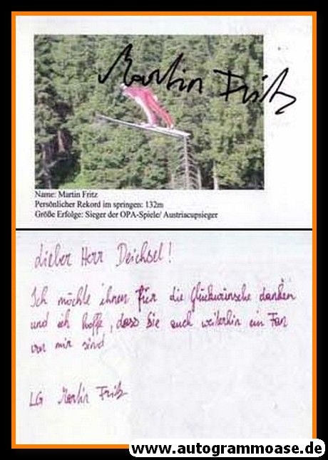 Autogramm Nordische Kombination | Martin FRITZ | 2010er (Sprungszene Color)