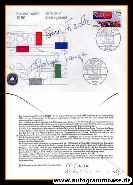 Autogramme Bob | Christoph LANGEN + Toni FISCHER | 1986 (Ersttagsbrief)