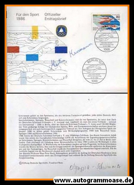 Autogramm Schwimmen | Martin HERRMANN | 1986 (Ersttagsbrief)