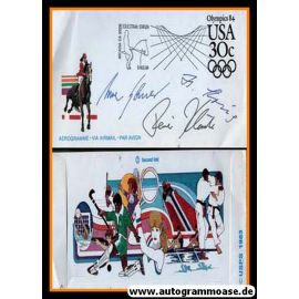 Autogramme Reiten | KLIMKE + KRUG + SAUER | 1984 (Ersttagsbrief Sonderstempel) OS-Gold